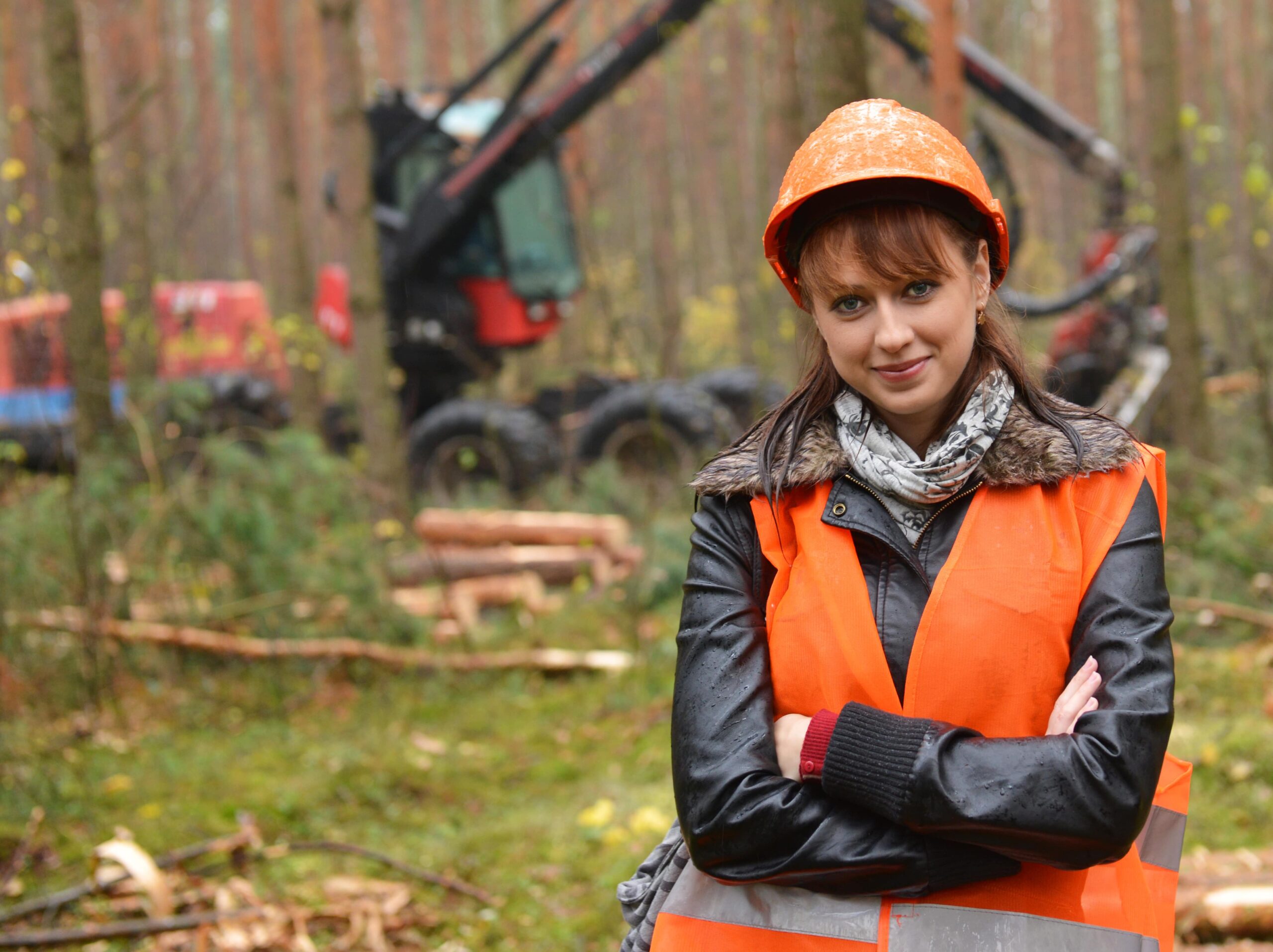 A female forestry worker