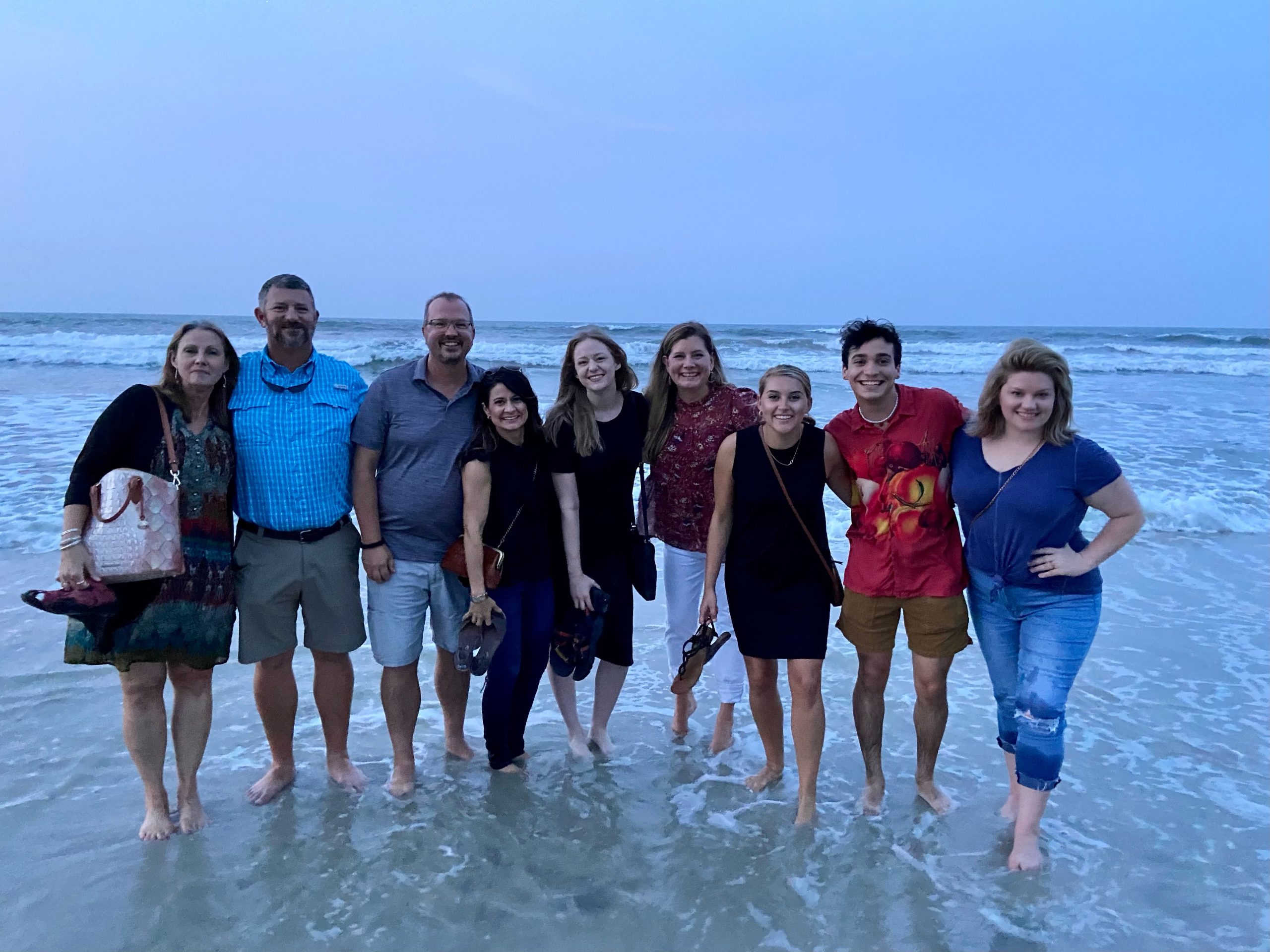 Southern communicators group at beach after day of meetings
